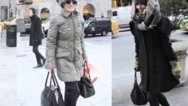 Fashionistas en la nieve de Manhattan