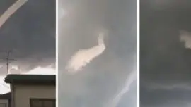 Aparece una nube con forma de serpiente en el cielo de Japón