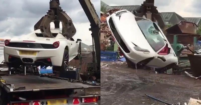 Destruyen un Ferrari 458 Spider de un millonario por no tener seguro