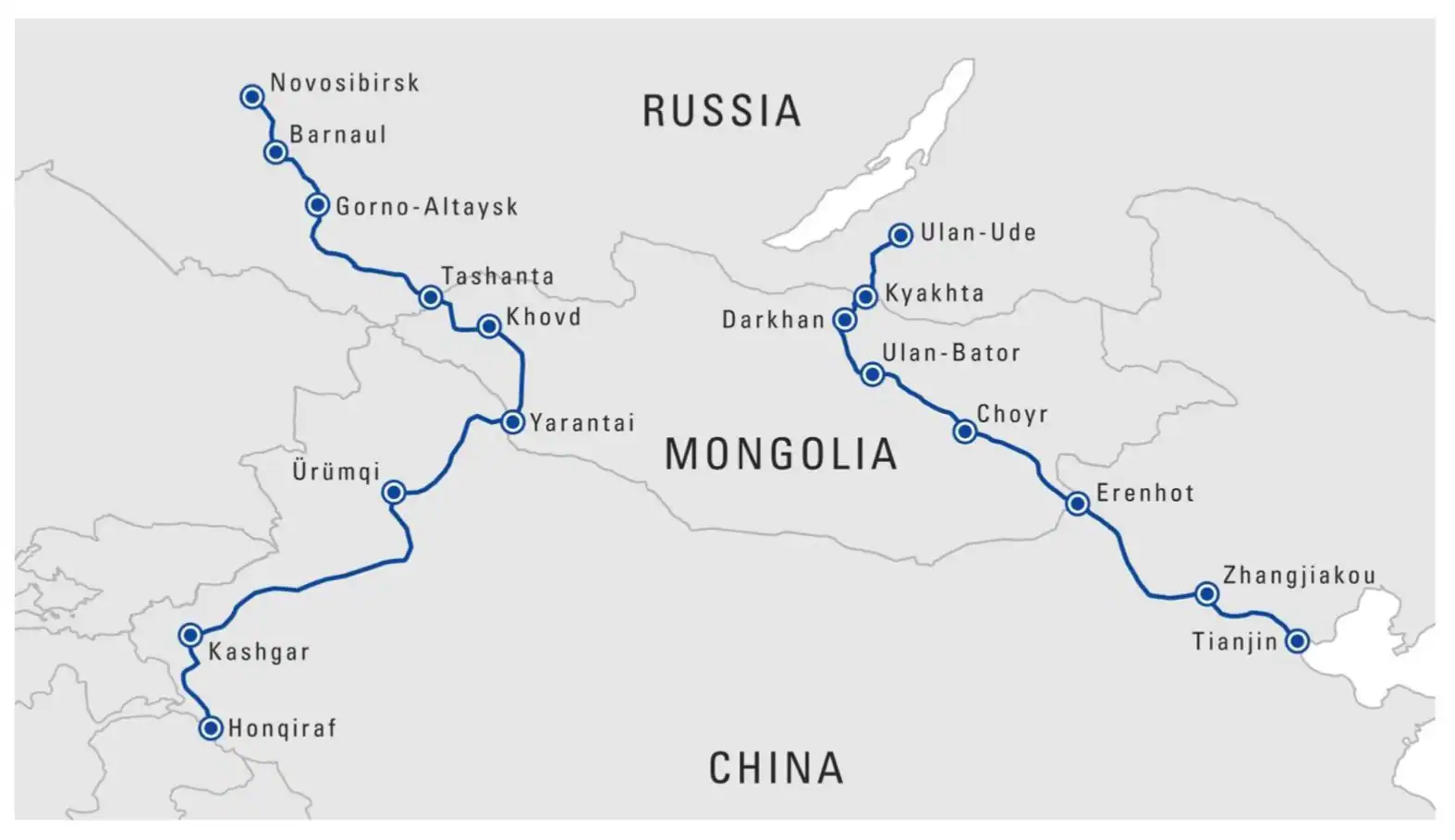 Карта железных дорог монголии