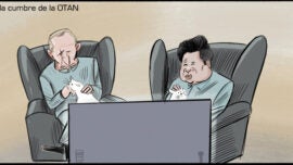 Putin y Jinping viendo la cumbre