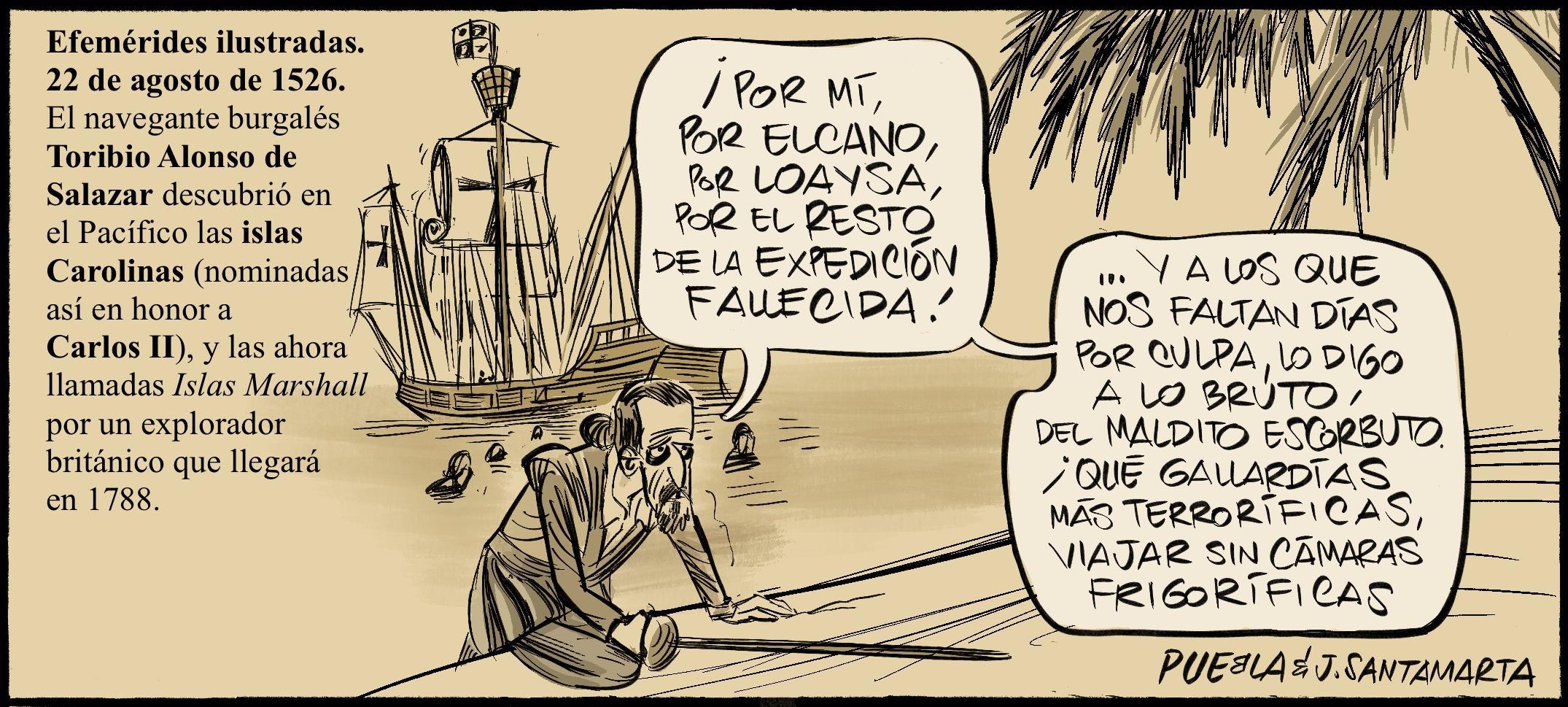 Efemérides ilustradas. 22 de agosto de 1526. Islas Carolinas