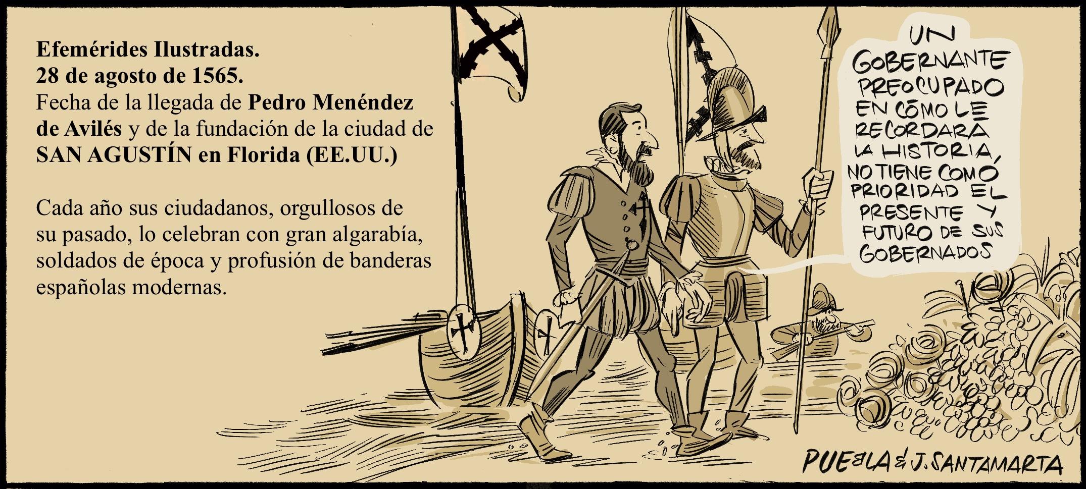 Efemérides ilustadas. 28 de agosto de 1565, llegada a La Florida.