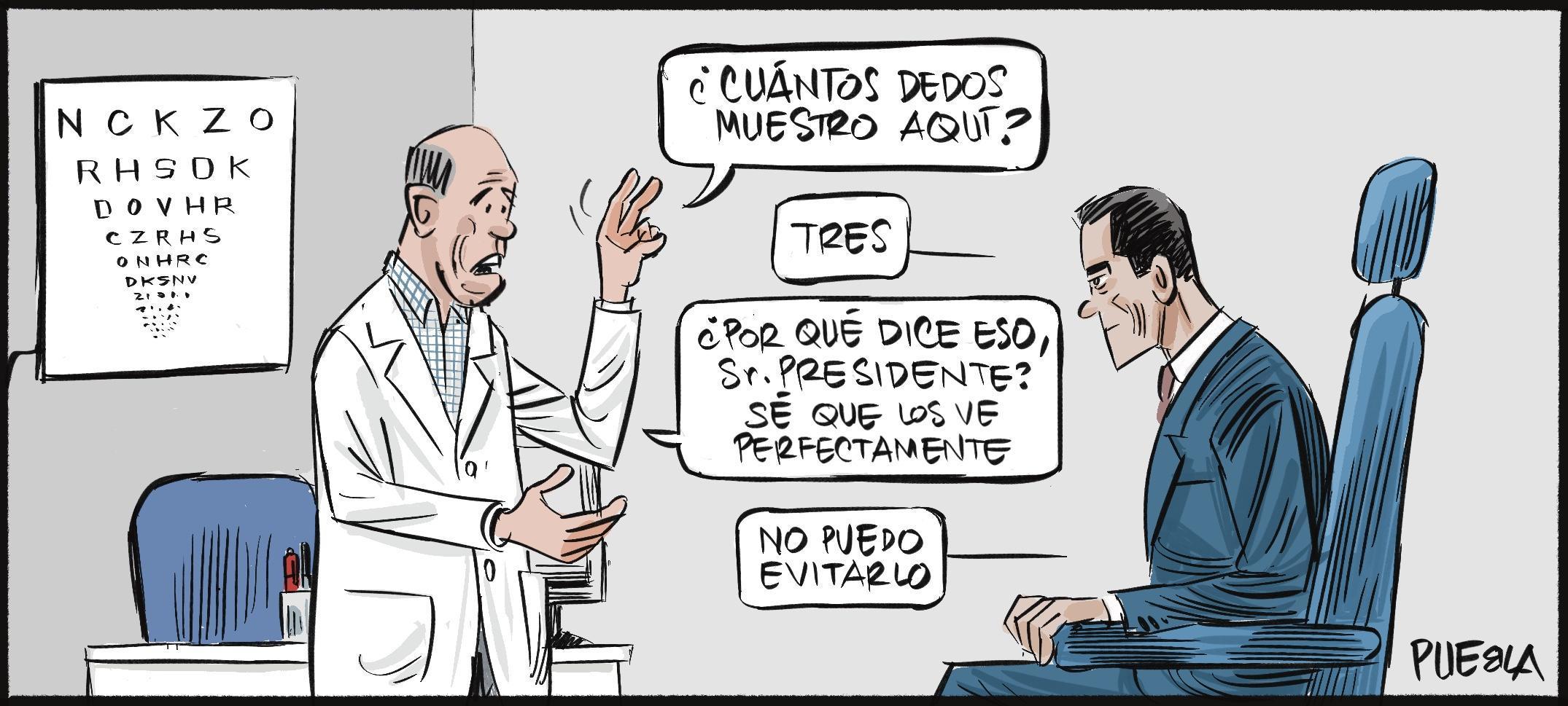 Sánchez en el oculista