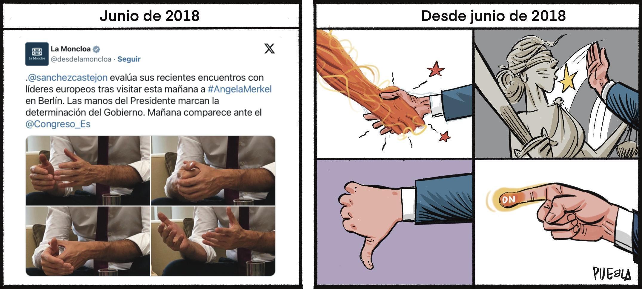 La manos de Sánchez. Evolución