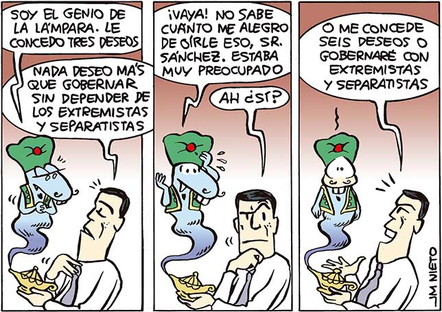 Sánchez y el genio de la lámpara