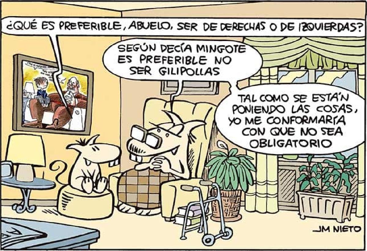 Viñeta con un Mingote en la pared