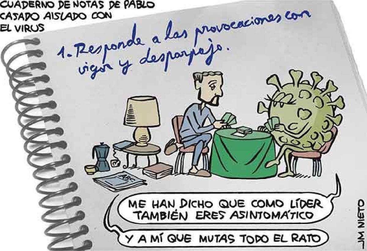 Pablo Casado aislado con el virus