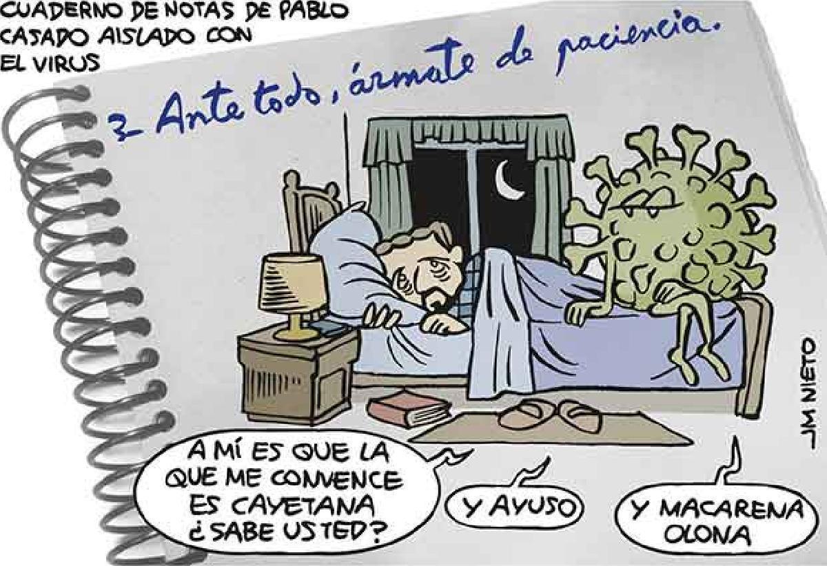 Cuaderno de notas de Pablo Casado aislado con el virus (y III)