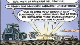 La pancarta del tractor