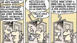 La tradicional viñeta del “felicitador de año nuevo” a domicilio
