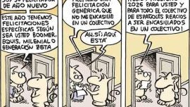 La tradicional viñeta del “felicitador de año nuevo” a domicilio