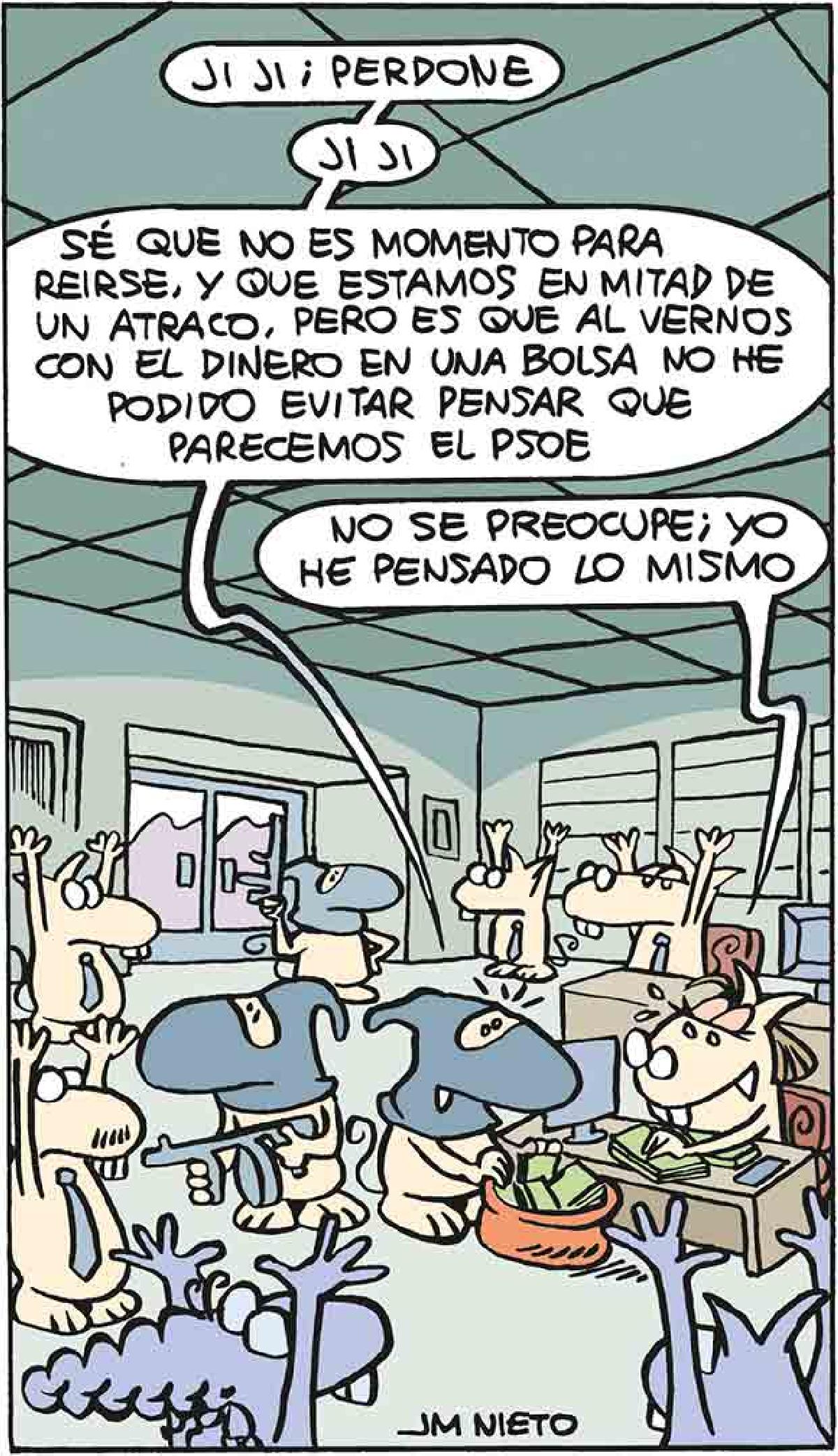 Mientras, en el banco…