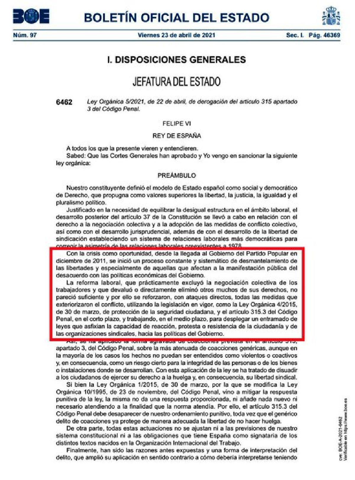 Y ahora, estacazo con el BOE