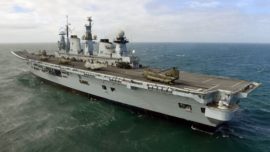 Un portaaviones que se desplegó en las Malvinas