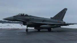 Primeras imágenes de los cazas Eurofighter españoles en Estonia