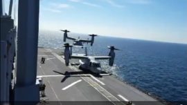 Vídeo: así aterrizan dos «Osprey» de los marines en el «Juan Carlos I»