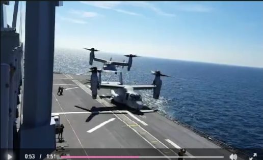 Vídeo: así aterrizan dos «Osprey» de los marines en el «Juan Carlos I»