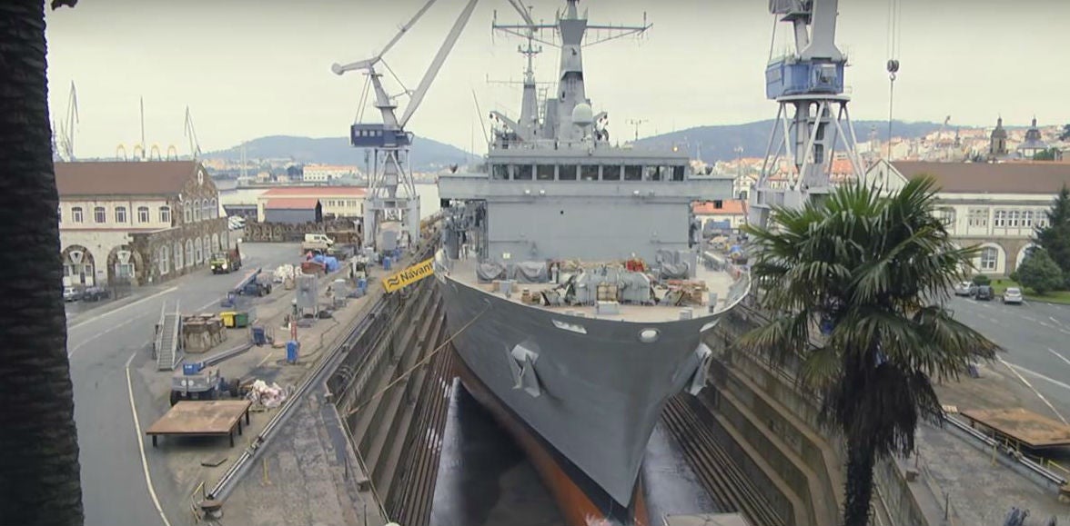 Navantia pone a punto el buque Cantabria en el astillero de Ferrol