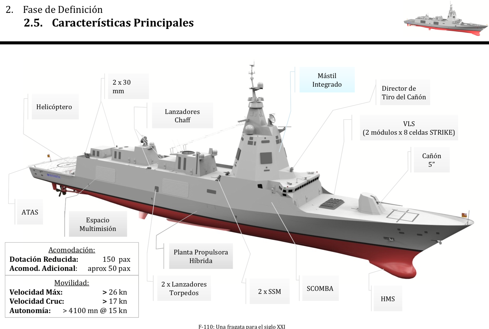 Nueva fragata F-110: Navantia, pendiente de su primera orden de ejecución a finales de año