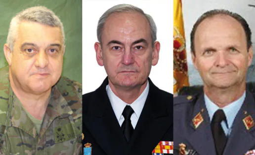El general Varela, el almirante López Calderón y el general Salto, nuevos jefes de Tierra, Armada y Aire