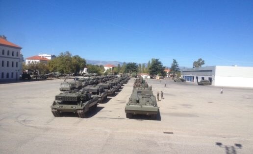 300 vehículos y 1.200 militares de la «Guadarrama», de maniobras en Aragón
