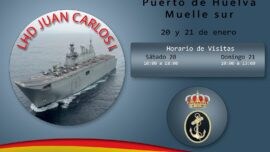 El portaaeronaves «Juan Carlos I» llega a Huelva, cuna del Descubrimiento