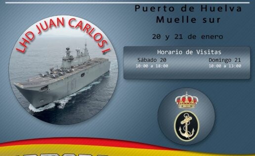 El portaaeronaves «Juan Carlos I» llega a Huelva, cuna del Descubrimiento