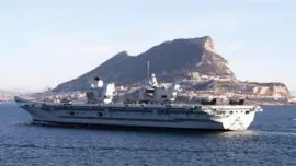 Gibraltar, primera salida del portaaviones británico Queen Elizabeth