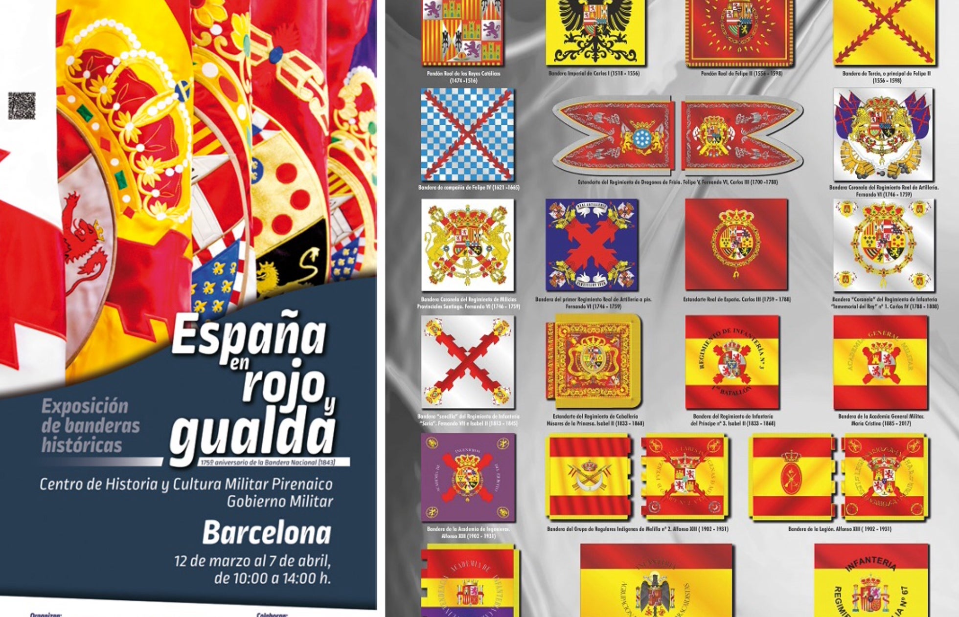 «España en rojo y gualda»: el Ejército lleva la historia de la Bandera a Barcelona