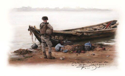 Los bocetos de Ferrer-Dalmau sobre los soldados españoles en Malí
