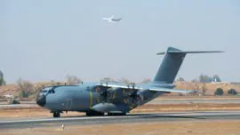 El Ejército del Aire exhibe el A400M en la feria aeronáutica de Chile
