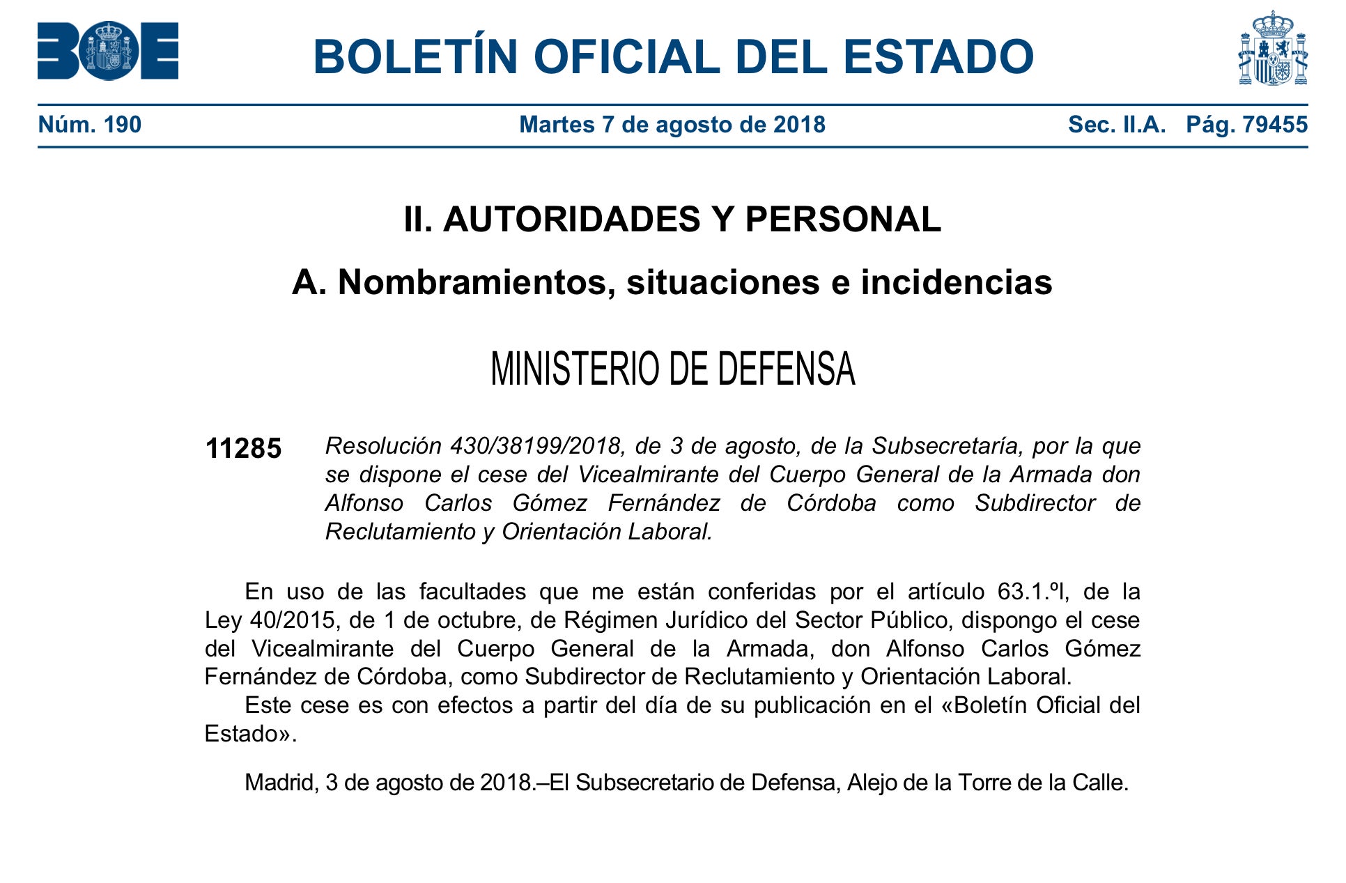 Cese del subdirector de Reclutamiento en plena polémica de la oposición a psicólogo militar