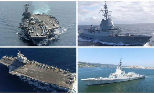 Dos fragatas españolas se integrarán con dos portaaviones de EE.UU y Francia en 2019