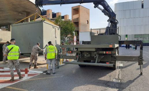 Coronavirus: el Ejército instala una zona de triaje en el Hospital Clínico de de Zaragoza