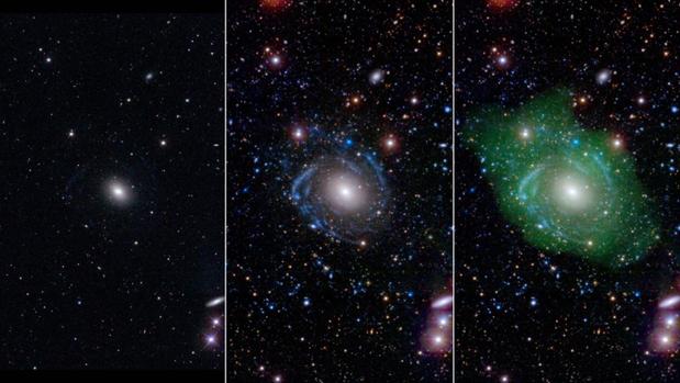 Descubren una galaxia siete veces mayor que la Vía Láctea y que crece al revés