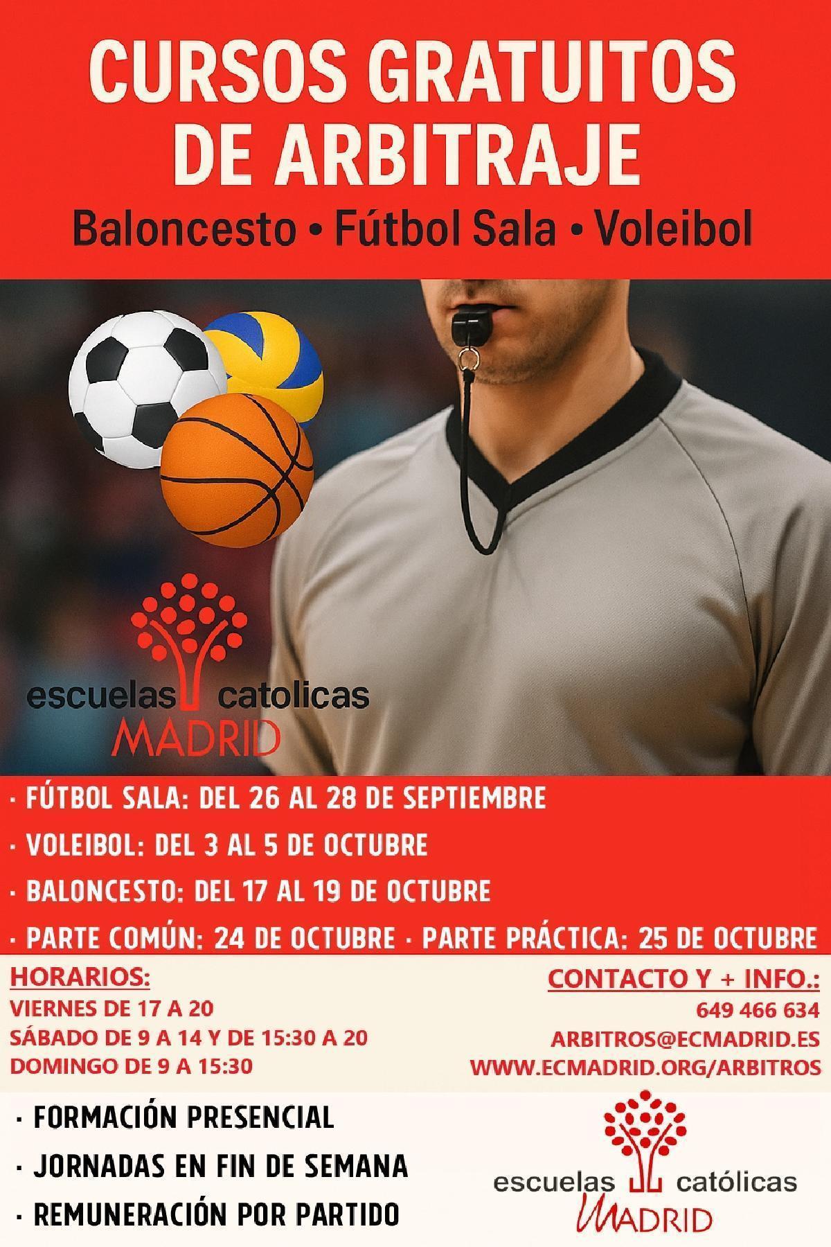 Escuelas Católicas de Madrid busca nuevos árbitros para sus Juegos Deportivos