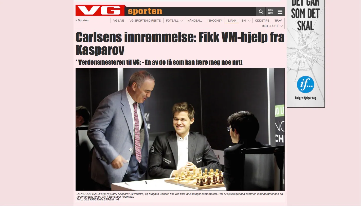 Kasparov, el arma secreta de Magnus Carlsen
