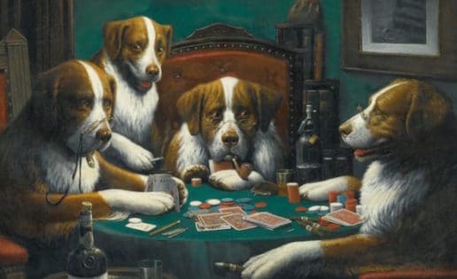 El cuadro «Perros al póker», vendido por