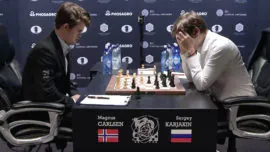 Karjakin siente vértigo y Carlsen empata el Mundial