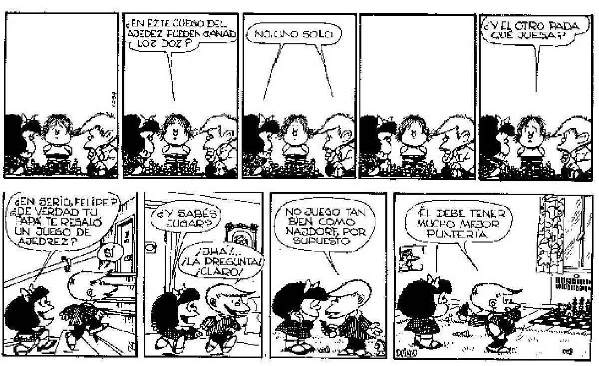 Quino, Mafalda y el ajedrez