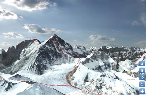 El Everest en 3D: una app para hacer cumbre sin riesgo