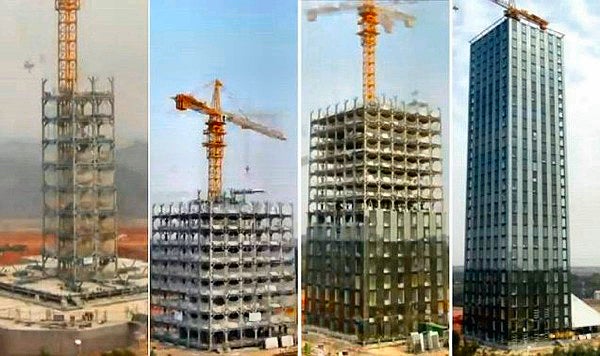 Un vídeo muestra como construyen un hotel de 30 pisos en 360 horas
