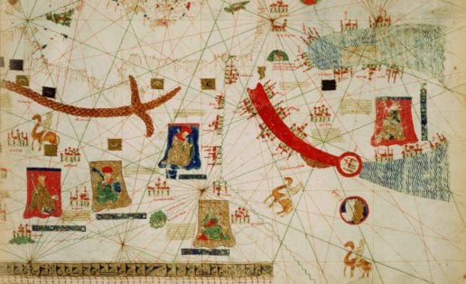 La carta náutica antigua que huele a café
